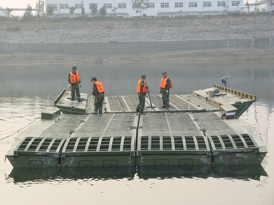 Pontoon Shape Depth 0.8m Floating Bridge Military